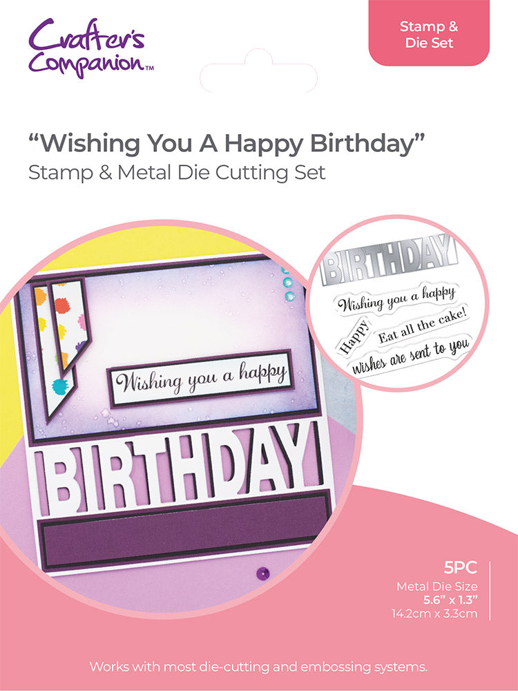 Crafter s Companion Stamp Die Set Wishing You A Happy Birthday