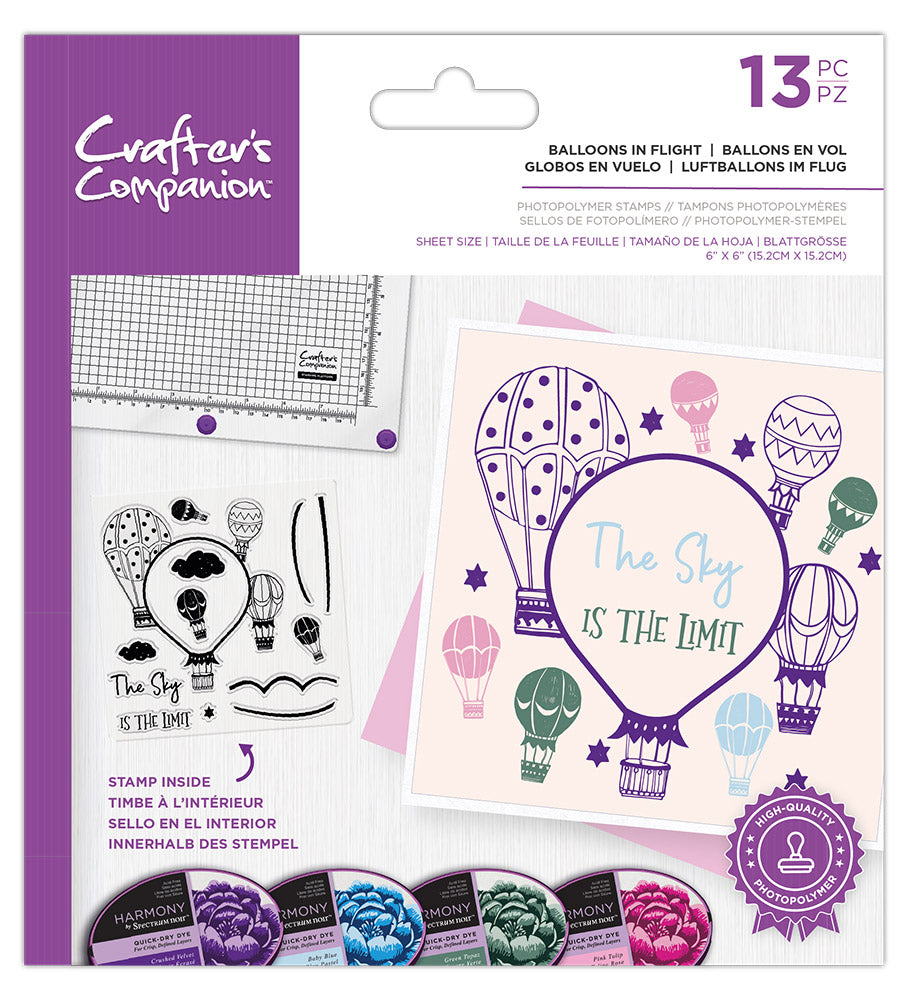 Crafter s Companion Photopolymer Stamp Balloons in flight