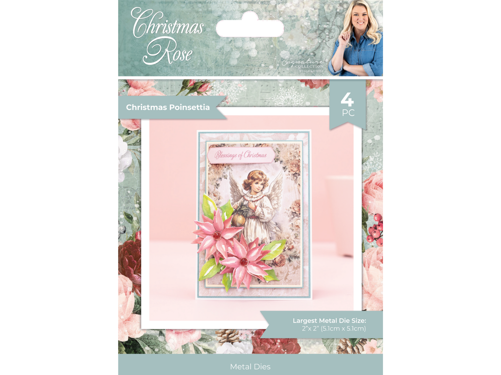 Greeting Card Bundles (10, 30, 50 best pcs) Pink Poinsettias