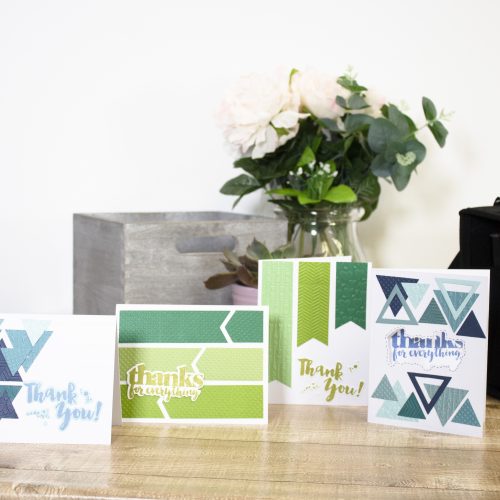 Thank you cards using the Diamond Press with Dawn Macfie