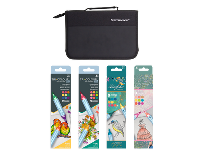 Spectrum Noir 12 Marker Storage Wallet with 12pc Aqua Markers