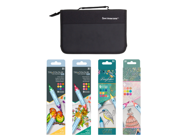 Spectrum Noir 12 Marker Storage Wallet with 12pc Aqua Markers