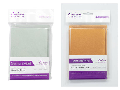 Centura Pearl A6 Card & Envelopes Rode Gold & Silver Collection