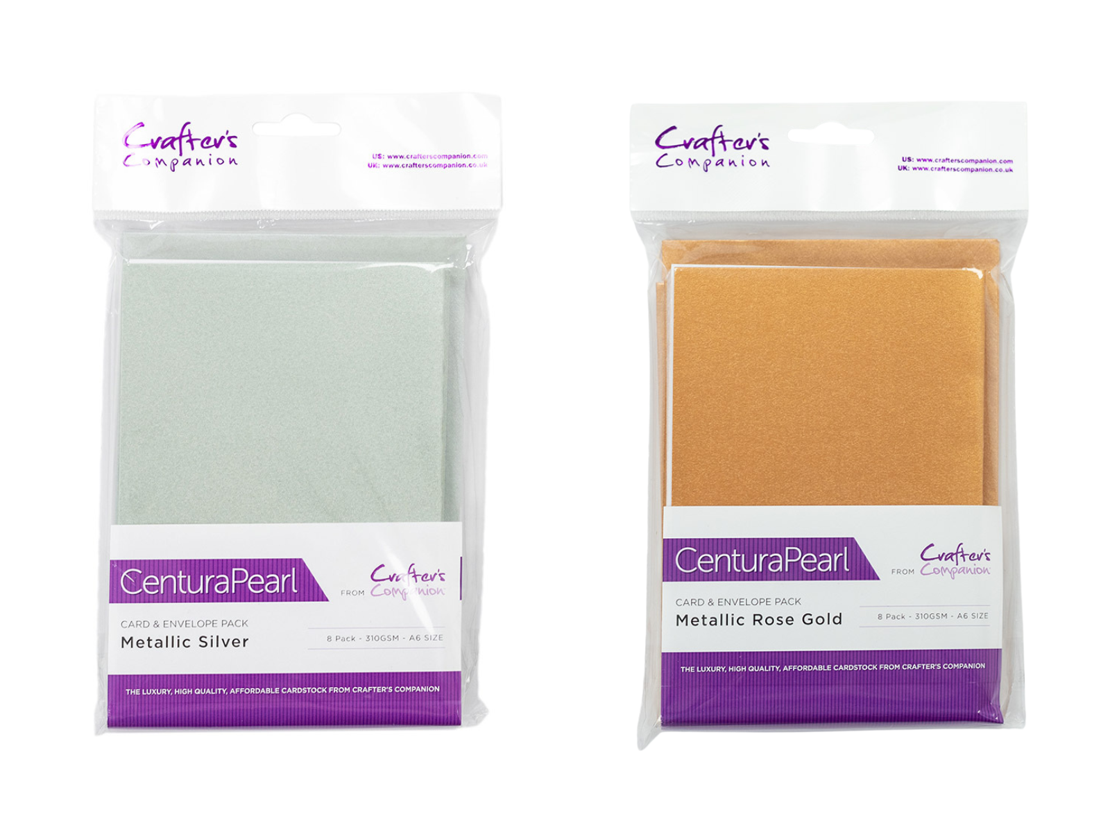 Centura Pearl A6 Card & Envelopes Rose Gold & Silver Collection