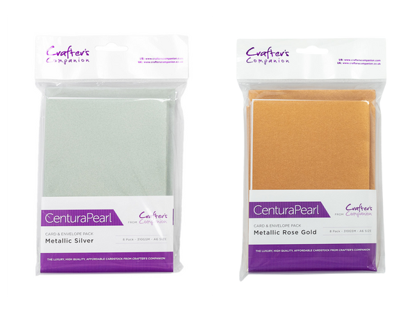 Centura Pearl A6 Card & Envelopes Rose Gold & Silver Collection