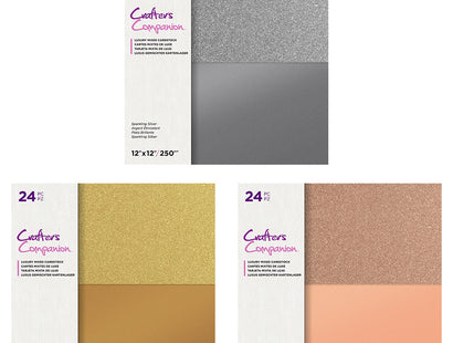 Crafter's Companinon Mixed Cardstock Collection - Glittering Gold, Regal Rose Gold & Sparkling Silver