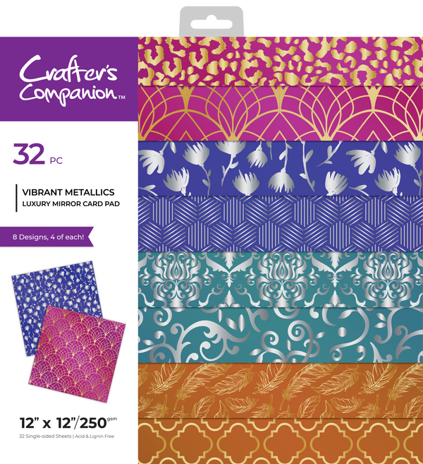 Crafter's Companion Luxury Mirror Card - Vibrant Metallics with FREE 10