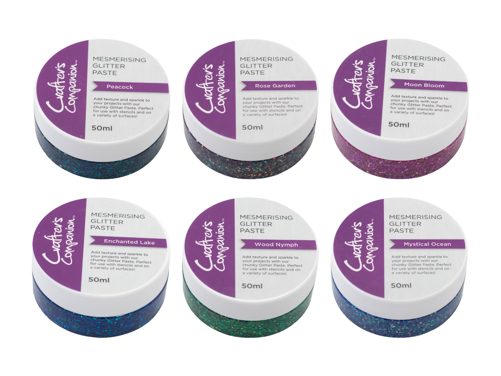 Crafter's Companion Mesmerising Glitter Paste 6pc Selection