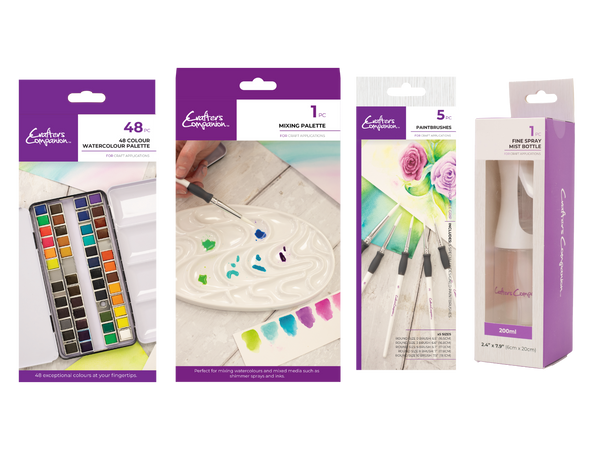 Crafter's Companion Watercolour Palette with Accessories Selection