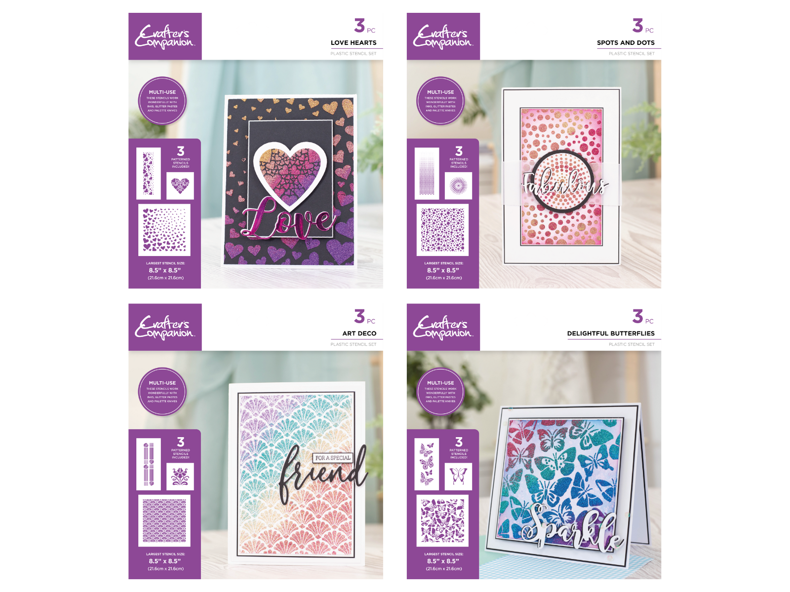 Crafter's Companion Glitter Paste Stencils Selection