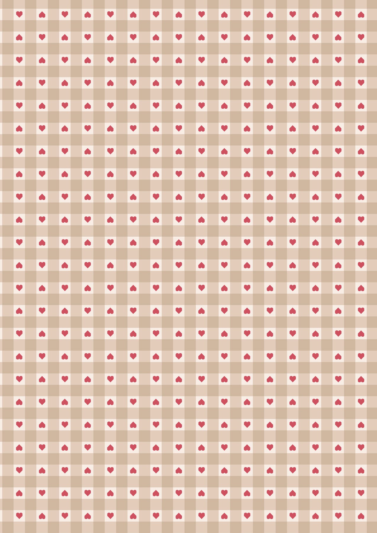 Lewis & Irene Fabric - Heart Gingham Natural -Crafters Companion UK