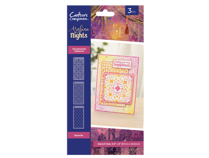 Arabian Nights 3.8" x 8" Stencils 3 pack - Ornamental Patterns