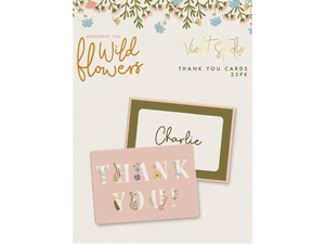 Violet Studio - Thankyou Cards - Amongst The Wildflowers - 25pk