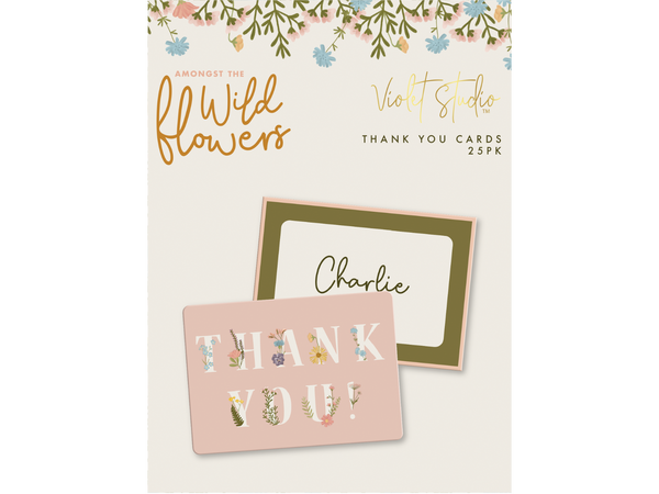 Violet Studio - Thankyou Cards - Amongst The Wildflowers - 25pk