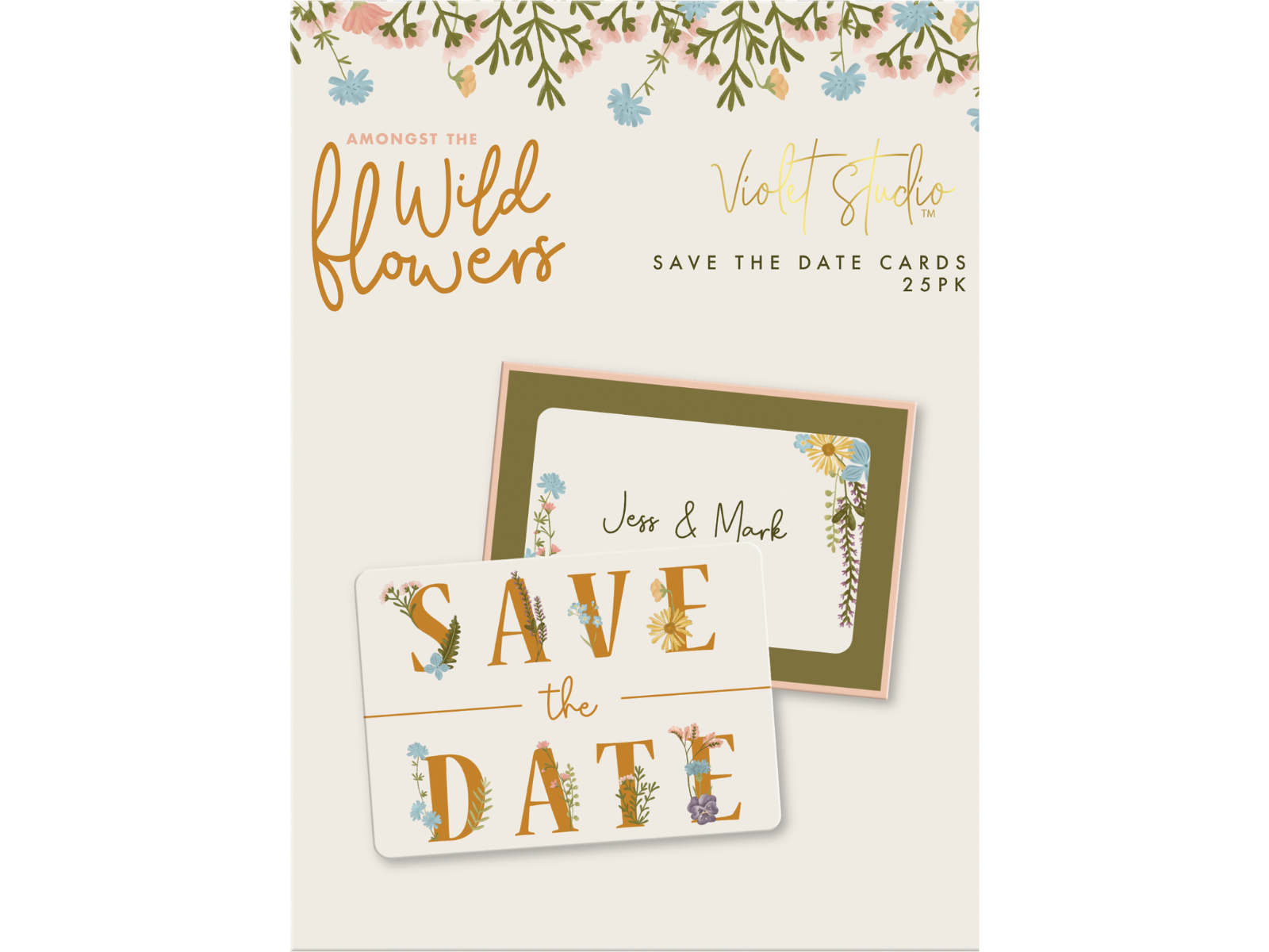 Violet Studio - Save The Dates - Amongst The Wildflowers - 25pk