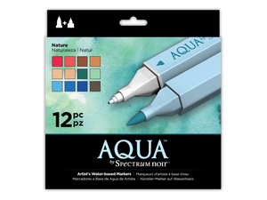 Spectrum Noir 12pk Aqua Markers with FREE 8x8 Stamping Platform & Magnetic Base