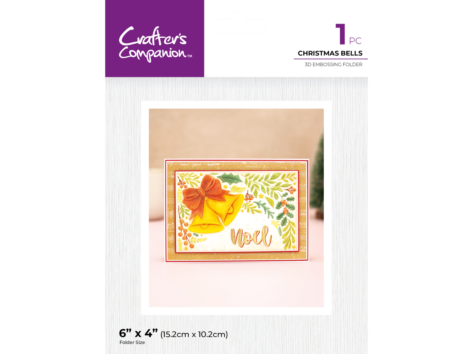 Crafter's Companion 6"x4" 3D Embossing Folder - Christmas Bells