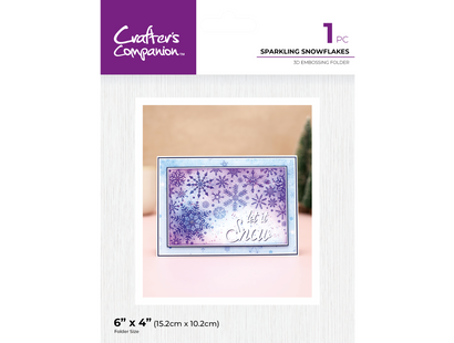 Crafter's Companion 6"x4" 3D Embossing Folder - Sparkling Snowflakes