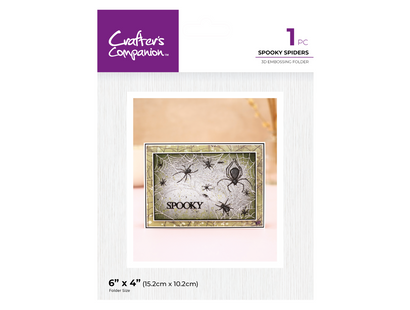 Crafter's Companion 6"x4" 3D Embossing Folder - Spooky Spiders