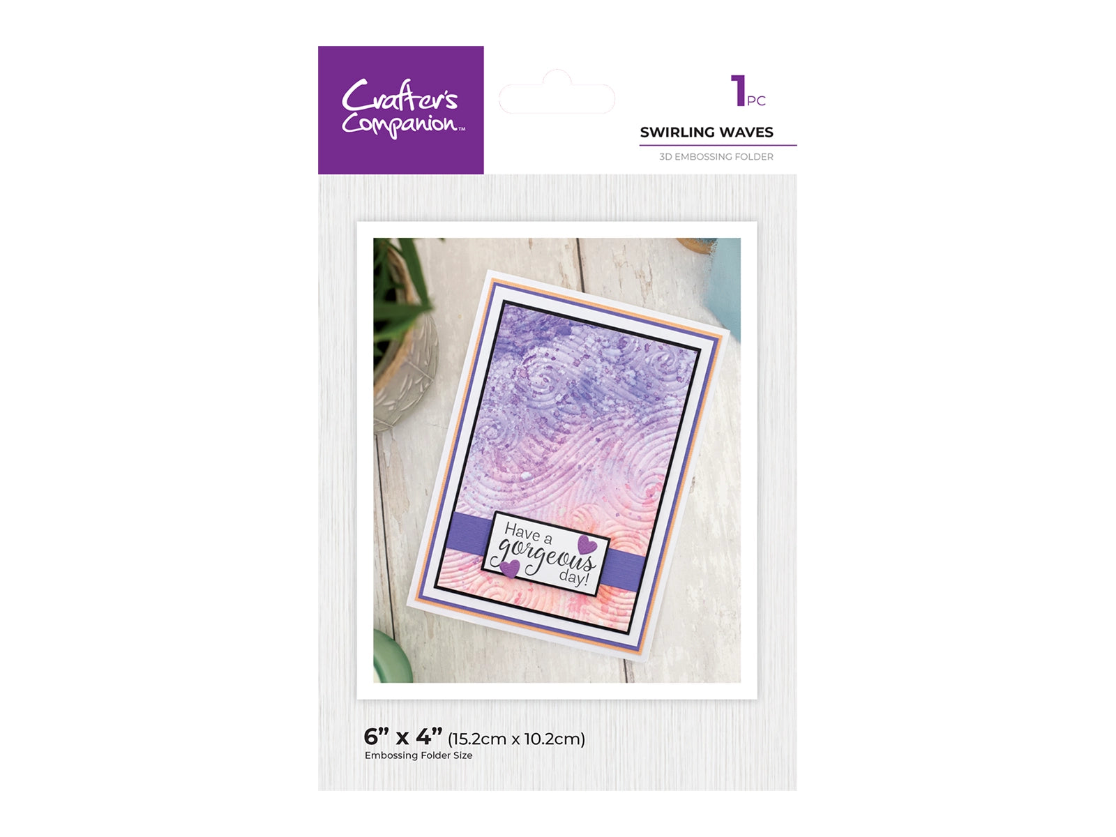 Crafter's Companion 6" x 4" 3D Embossing Folder - Swirling Waves