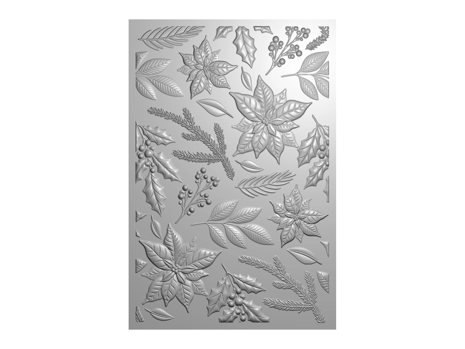 Crafter's Companion 3D Embossing Folder, Metal Die & Photopolymer Stamp - Festive Foliage