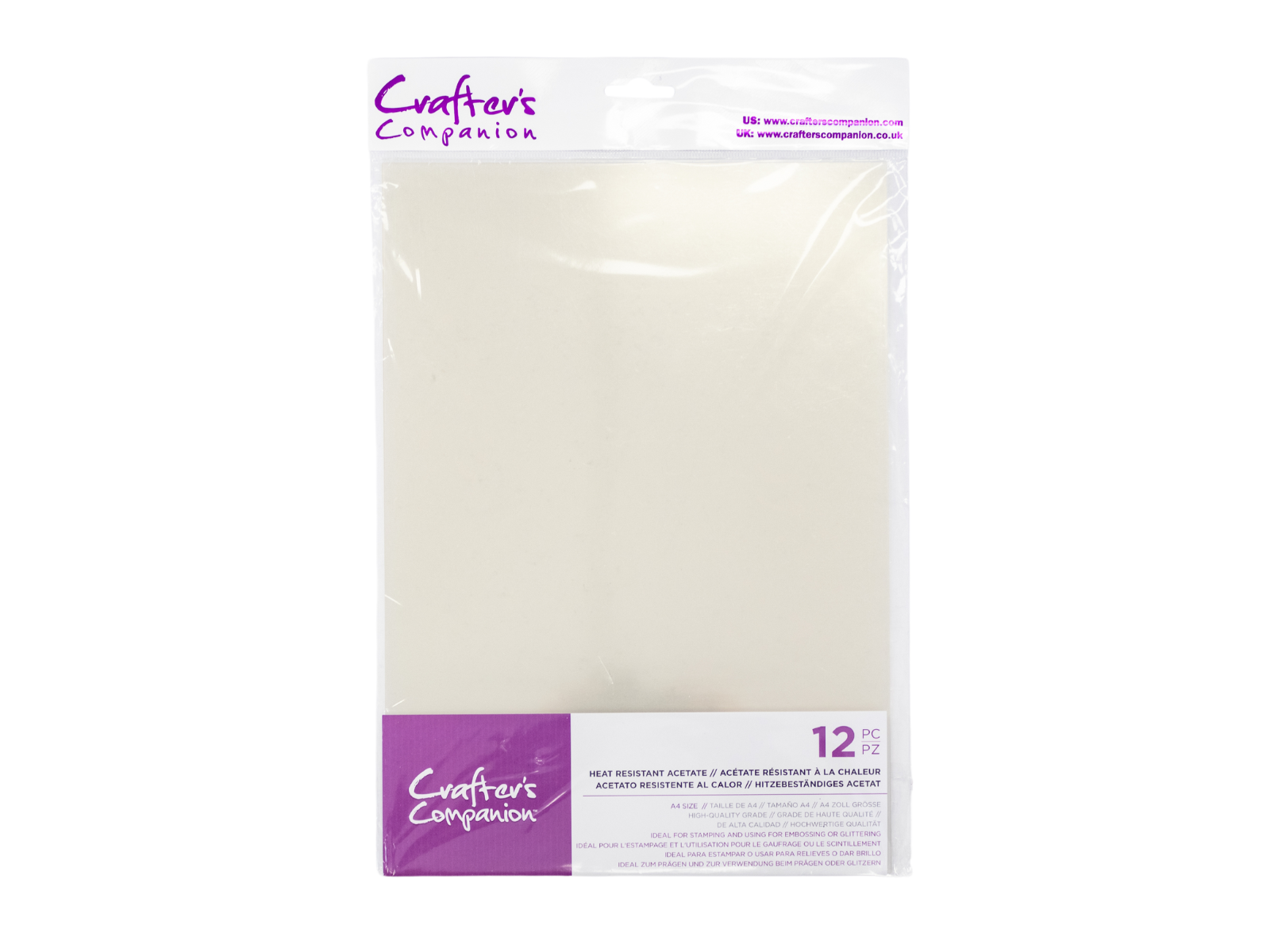 Crafter's Companion- Heat Resistant Acetate (12 Sheets)