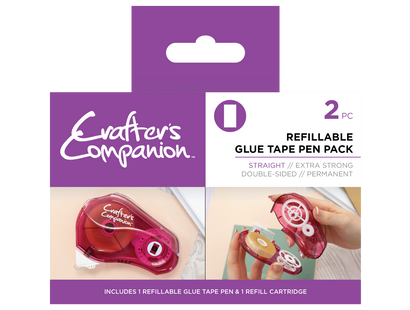 Crafter’s Companion Glue Tape Pen & Refill Pack – Straight (2 Pack)