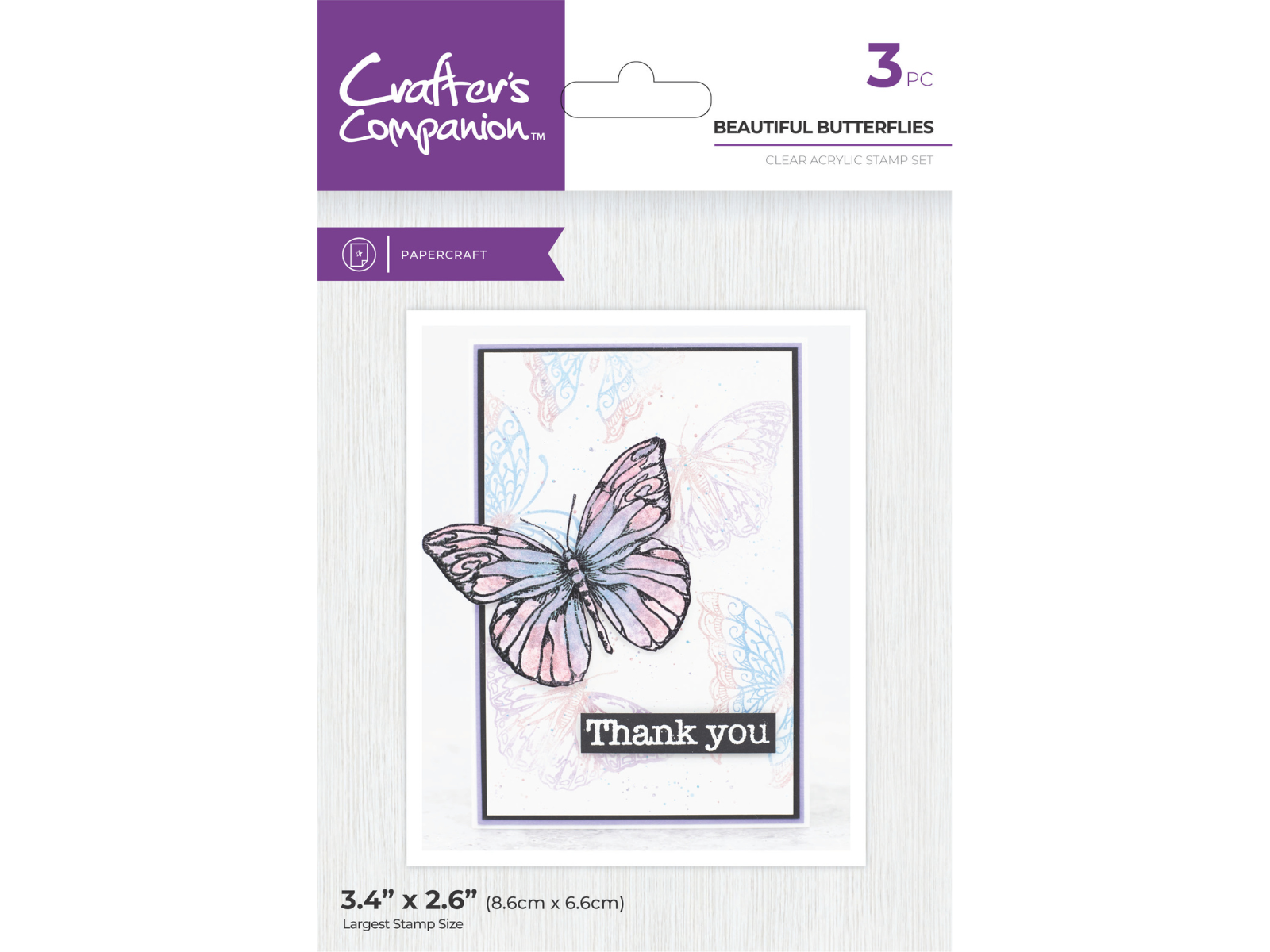 Crafter's Companion Clear Acrylic Stamp - Beautiful Butterflies