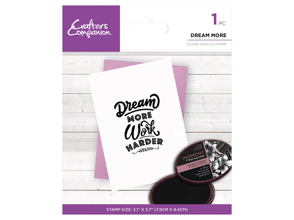 Crafter's Companion Mindfulness Quotes Clear Acrylic Stamp - Dream More