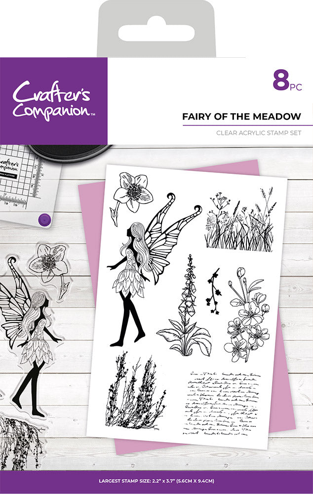 Crafter s Companion Clear Acrylic Stamp Fairy of the Meadow