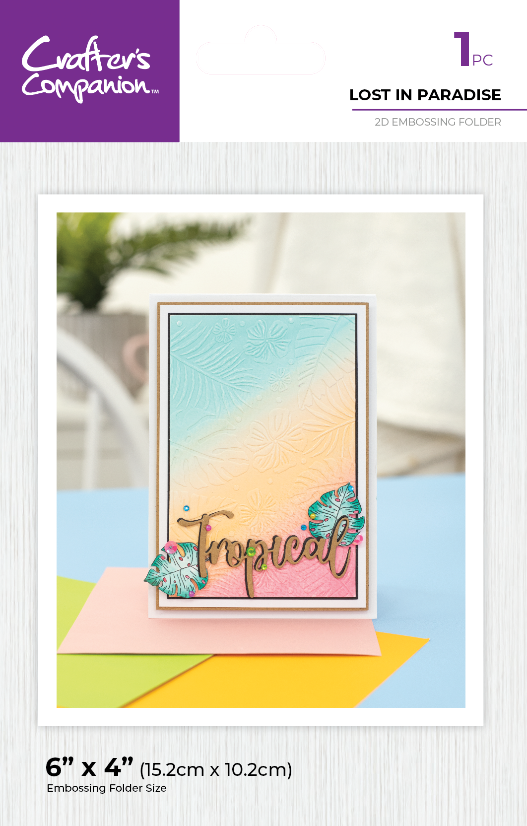 Crafter's Companion 6" x 4" Embossing Folder - Lost In Paradise