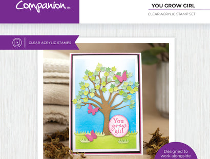 Crafter's Companion Garden Collection Clear Acrylic Stamps - You Grow Girl