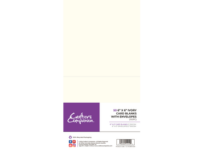 Crafter's Companion 6" x 6" Ivory Card & Envelopes - 100 Pack