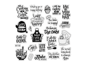 Crafter's Companion Kitchen Collection - Clear Acrylic Stamps - Baked With Love