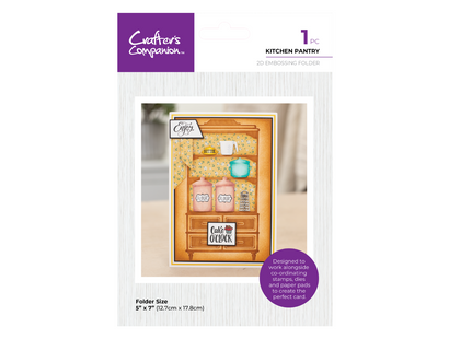 Crafter's Companion Kitchen Collection - 2D Embossing Folder 5"x7" - Kitchen Pantry