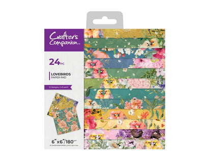 Crafters Companion Love Birds 6” x 6” Paper Pad