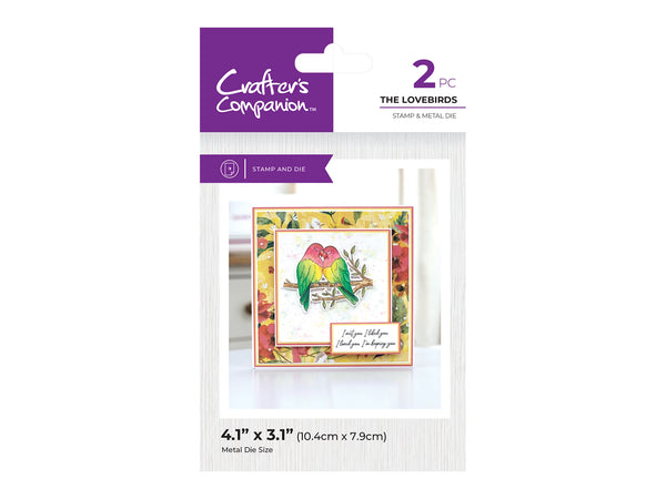 Crafters Companion Love Birds Stamp and Die - The Lovebirds