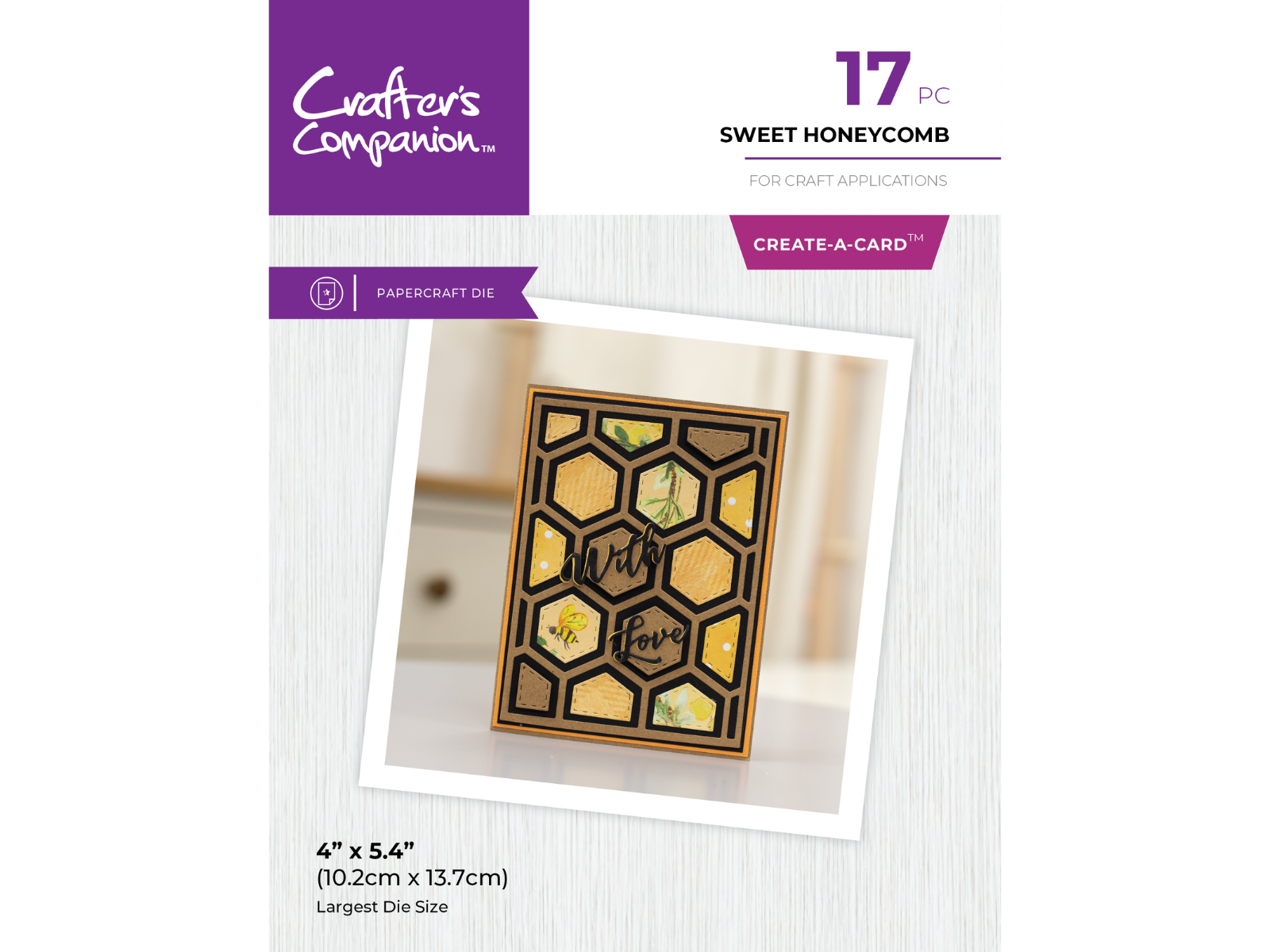 Crafter's Companion Metal Dies Create a Card - Sweet Honeycomb