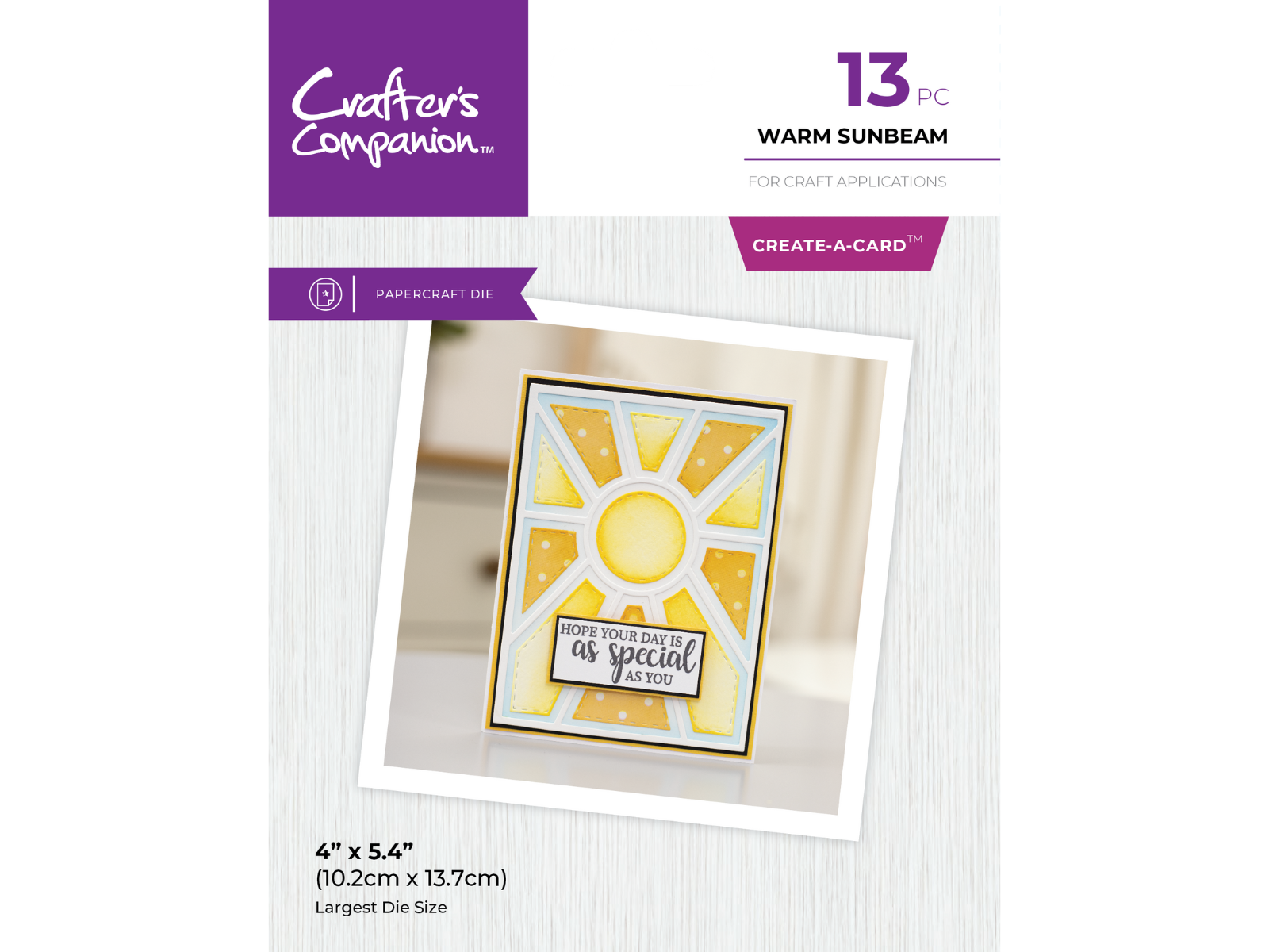 Crafter's Companion Metal Dies Create a Card - Warm Sunbeam 