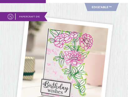 Crafter's Companion Metal Die Edgeable - Delightful Peonies