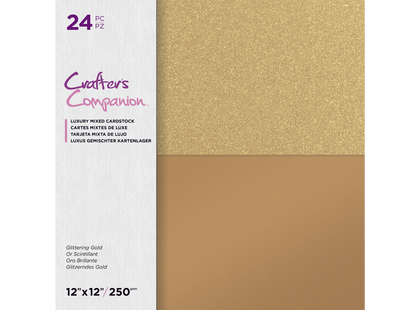 Crafter's Companion 12" Mixed Cardstock Pad - Glittering Gold