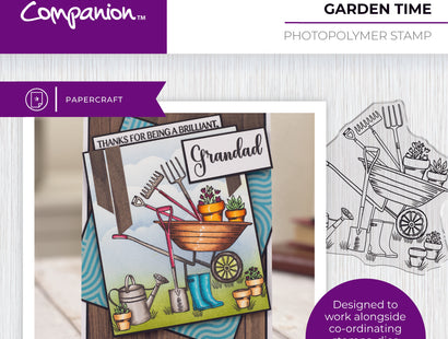 Crafter's Companion Modern Man Photopolymer Stamp - Garden Time