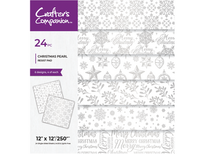 12" x 12"  Christmas Pearl Resist Pad - 24 Pack