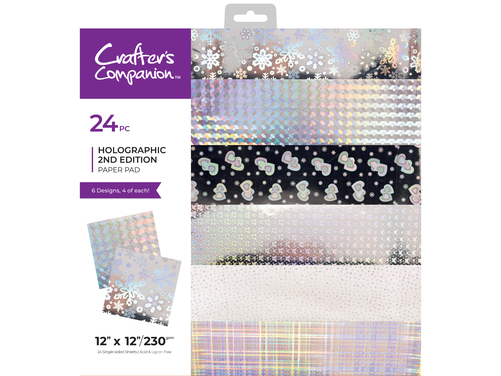 Crafter's Companion 12" x 12" Paper Pad - Holographic 2nd Edition