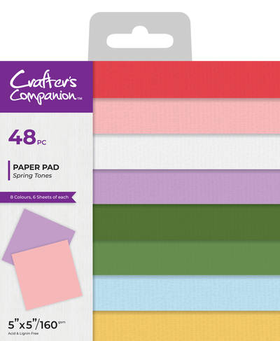 Crafters Companion 5” x 5” Paper Pad - Spring Tones