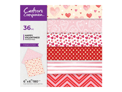 Crafters Companion 6” x 6” Paper Pad - Happy Valentines!