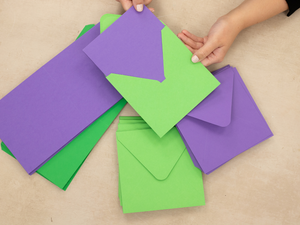 Crafter's Companion - 6"x6" Purple & Green Card & Envelopes 100pc