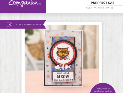 Crafter's Companion Pets Rule Clear Acrylic Stamps - Purrfect Cat