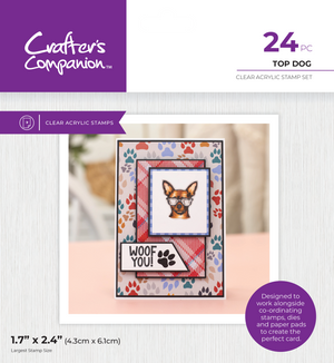 Crafter's Companion Pets Rule Clear Acrylic Stamps - Top Dog