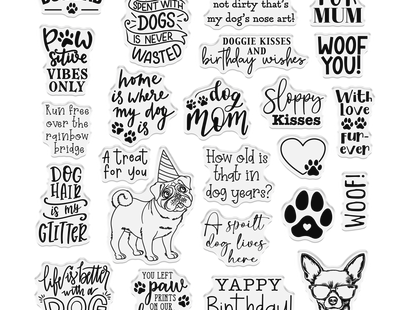 Crafter's Companion Pets Rule Clear Acrylic Stamps - Top Dog